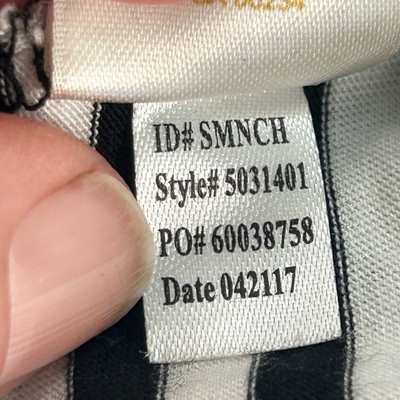 Kate Spade SZ M Black White Striped Ruffle 3/4 Sleeve Shirt Shift Tunic  Dress - Picture 9 of 10